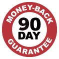 Maas & Bath 90 day money-back guarantee badge