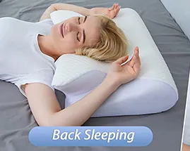 Back sleeping position on the Maas & Bath Ergo Pillow